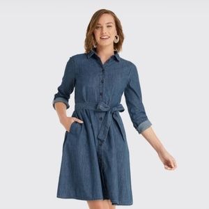 Draper James Denim Shirt Dress in Dark Navy Size 6